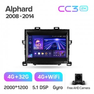 Штатная автомагнитола на Android TEYES CC3 2K для Toyota Alphard H20 2008-2014 3/32gb