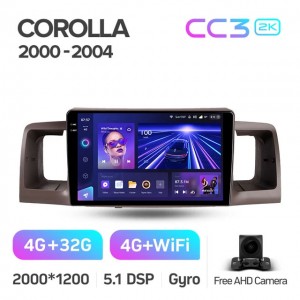 Штатная автомагнитола на Android TEYES CC3 2K для Toyota Corolla E130 E120 2000-2004 3/32gb