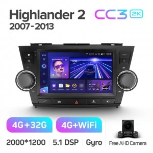 Штатная автомагнитола на Android TEYES CC3 2K для Toyota Highlander 2 XU40 2007-2013 3/32gb