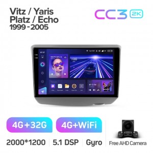 Штатная автомагнитола на Android TEYES CC3 2K для Toyota Vitz XP10 Yaris Platz Echo 1999-2005 3/32gb
