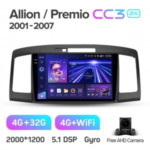 Штатная автомагнитола на Android TEYES CC3 2K для Toyota Allion Premio T240 2001-2007 3/32gb