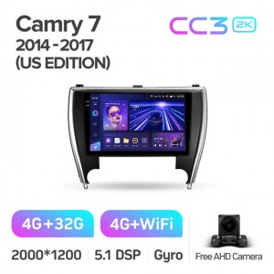 Штатная автомагнитола на Android TEYES CC3 2K для Toyota Camry 7 XV 50 55 2014-2017 US EDITION 3/32gb