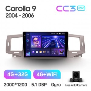 Штатная автомагнитола на Android TEYES CC3 2K для Toyota Corolla 9 E120 2004-2006 3/32gb