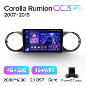 Штатная автомагнитола на Android TEYES CC3 2K для Toyota Corolla Rumion E150 2007-2016 3/32gb