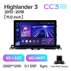 Штатная автомагнитола на Android TEYES CC3 2K для Toyota Highlander 3 XU50 2013-2018 3/32gb