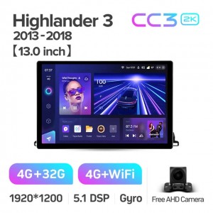Штатная автомагнитола на Android TEYES CC3 2K для Toyota Highlander 3 XU50 2013-2018 3/32gb