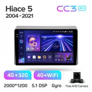 Штатная автомагнитола на Android TEYES CC3 2K для Toyota Hiace XH10 H200 5 Ⅴ 2004-2021 3/32gb