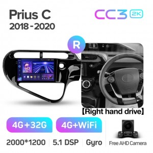Штатная автомагнитола на Android TEYES CC3 2K для Toyota Prius C 2018-2020 (Версия R) (Правый руль) 3/32gb