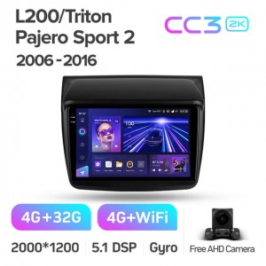 Штатная автомагнитола на Android TEYES CC3 2K для Mitsubishi Pajero Sport 2 2008-2016, L200 4 2006-2015, Triton 2006-2014 3/32gb