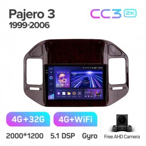 Штатная автомагнитола на Android TEYES CC3 2K для Mitsubishi Pajero 3 V70 V60 1999-2006 3/32gb
