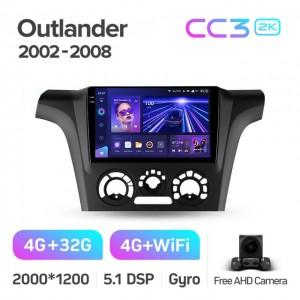Штатная автомагнитола на Android TEYES CC3 2K для Mitsubishi Outlander 1 2002-2008 3/32gb