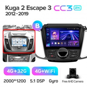 Штатная автомагнитола на Android TEYES CC3 2K для Ford Kuga 2, Escape 3 2012-2019 (Версия B) 3/32gb