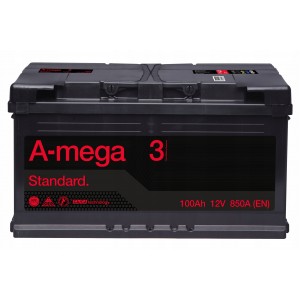Аккумулятор A-MEGA STANDART 100 R (100 А/Ч, 850 А)