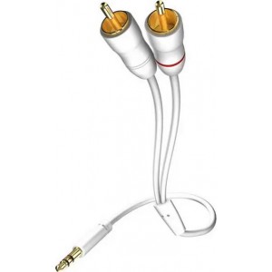 AUX кабель INAKUSTIK STAR MP3 AUDIO CABLE, 3.5 PHONE <> 2RCA, 0.75 M,