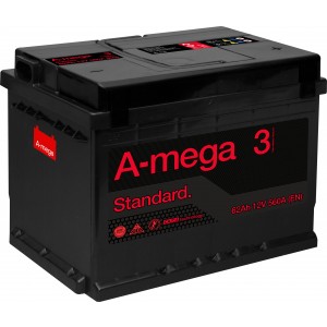 Аккумулятор A-MEGA STANDART 62 R (62 А/Ч, 560 А)
