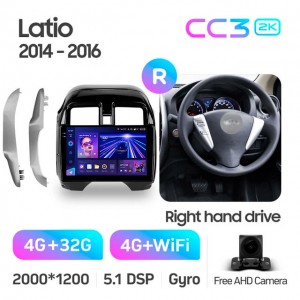 Штатная автомагнитола на Android TEYES CC3 2K для Nissan Latio N17 2014-2016  (Правый руль) 3/32gb