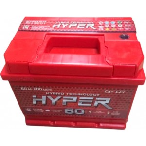 Аккумулятор HYPER 60 R (60 А/Ч, 600 А)