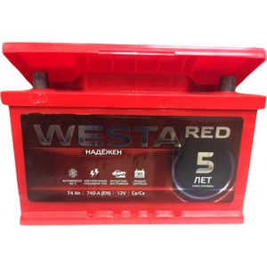 Аккумулятор WESTA RED 74 R НИЗКИЙ (74 А/Ч, 740 А)