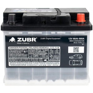 Аккумулятор ZUBR ORIGINAL EQUIPMENT 66 R AUDI/WV (66 А/Ч, 660 А)