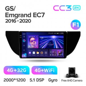 Штатная автомагнитола на Android TEYES CC3 2K для Geely GS 2016-2020, Emgrand EC7 1 2018-2020 (Версия F1) 3/32gb