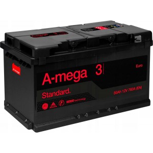 Аккумулятор A-MEGA STANDART 80 R (80 А/Ч, 760 А)