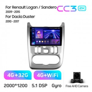 Штатная автомагнитола на Android TEYES CC3 2K для Renault Logan 1 Sandero 2009-2015 3/32gb