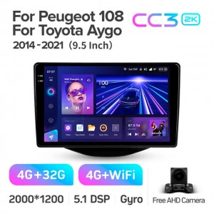 Штатная автомагнитола на Android TEYES CC3 2K для Toyota Aygo B40 2014-2021 3/32gb