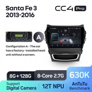 Штатная автомагнитола на Android TEYES CC4 Pro для Hyundai Santa Fe 3 2013-2016 (Версия A) 8/128gb