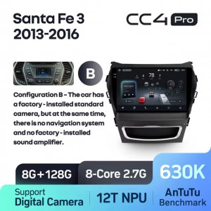Штатная автомагнитола на Android TEYES CC4 Pro для Hyundai Santa Fe 3 2013-2016 (Версия B) 8/128gb