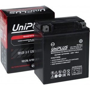 Аккумулятор UNIPLUS AGM EB12E-3 (12 AH) YB12AL-A/YB12AL-A2