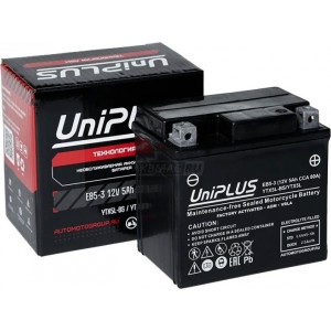 Аккумулятор UNIPLUS AGM EB5-3 (4 AH) YTX5L