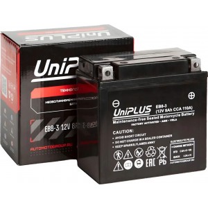 Аккумулятор UNIPLUS AGM EB8-3 (8 AH) YB7L-B / YB7L-B2 / 12N7-3B